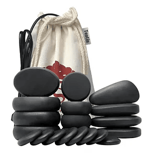 20 Piedras de Basalto con Bolsa Calentadora