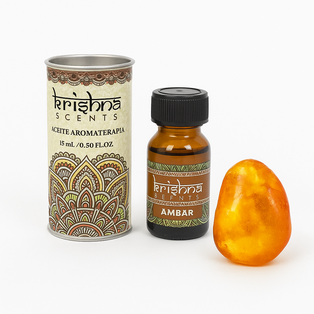 Aceite Esencial Krishna Aroma Ambar 15ml 2