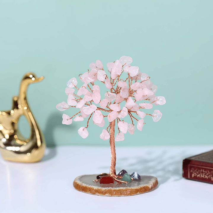 Arbol de la Suerte Feng Shui Cuarzo Rosa 2