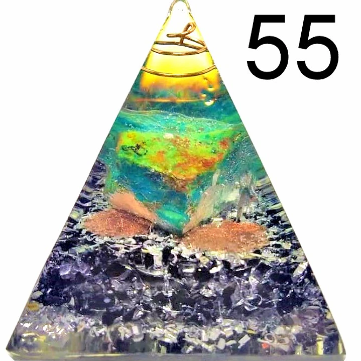 Orgón Pirámide Diseño Único n°55 Piedra Crisocola 1