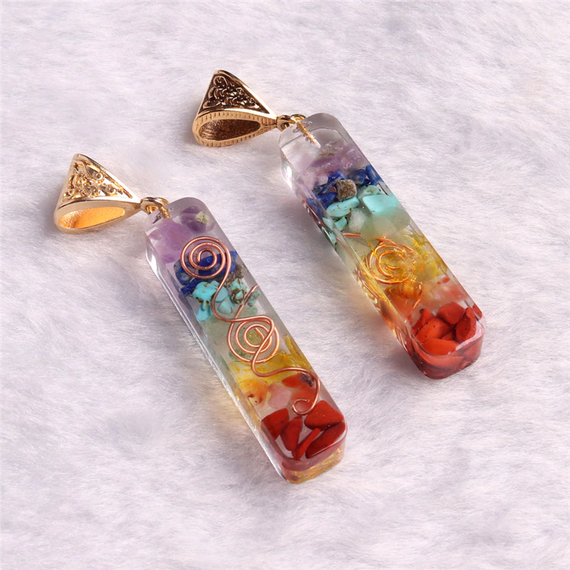 Colgante Rectangular Orgonita 7 chakras