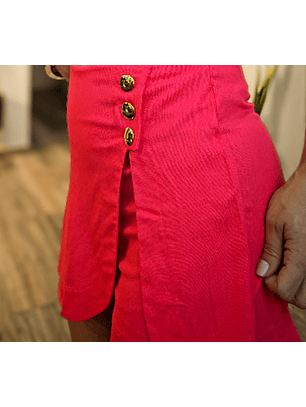 Top + Falda Short Botón Dorado