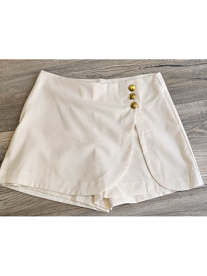 Top + Falda Short Botón Dorado 8