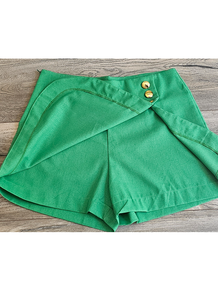Top + Falda Short Botón Dorado 9