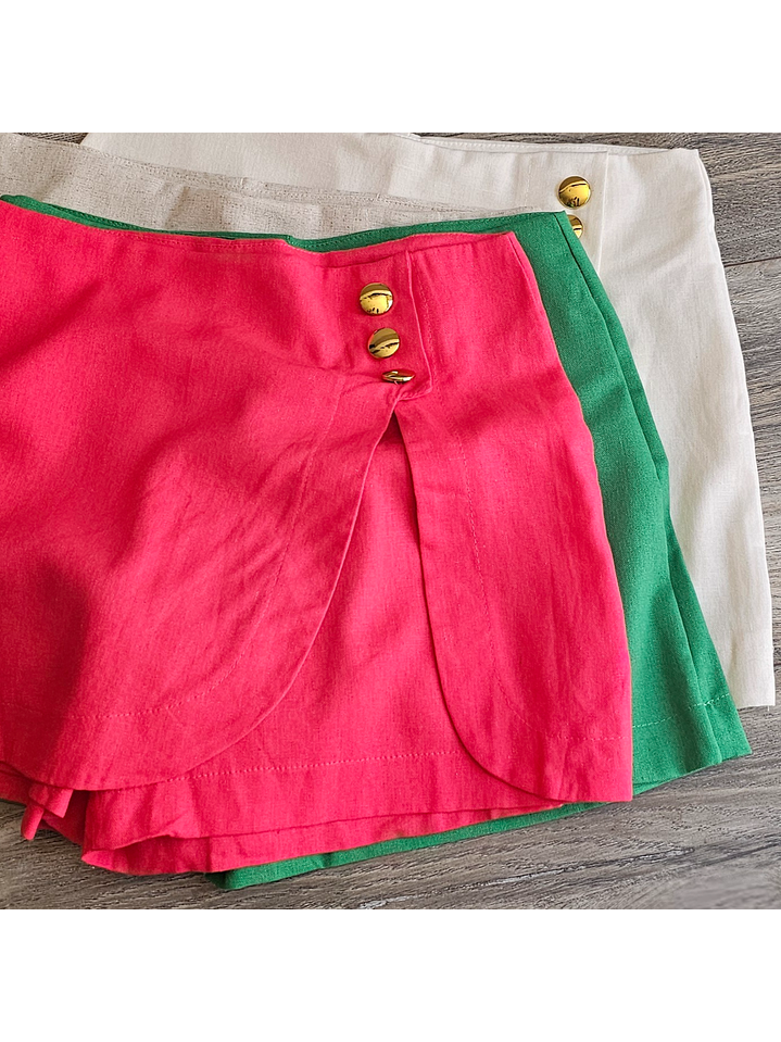 Top + Falda Short Botón Dorado 7