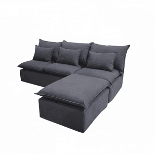 Sofá Modular Seccional con Chaiselongue 4 Cuerpos