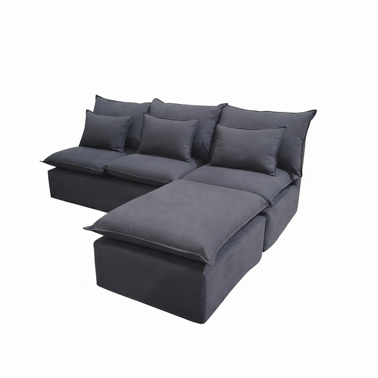 Sofá Modular Seccional con Chaiselongue 4 Cuerpos 1