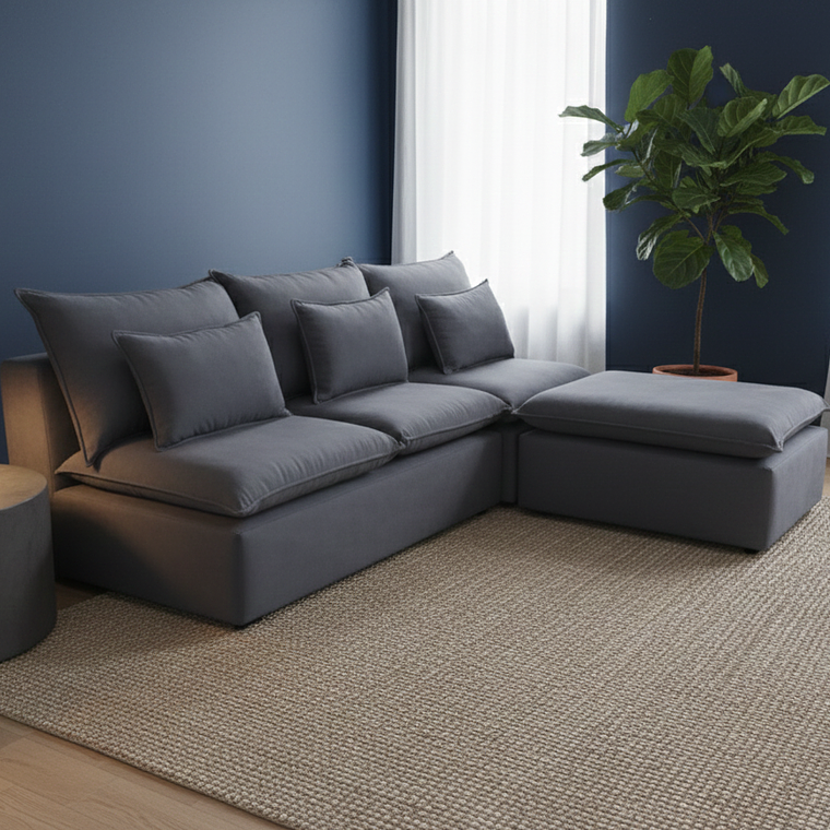 Sofá Modular Seccional con Chaiselongue 4 Cuerpos 2