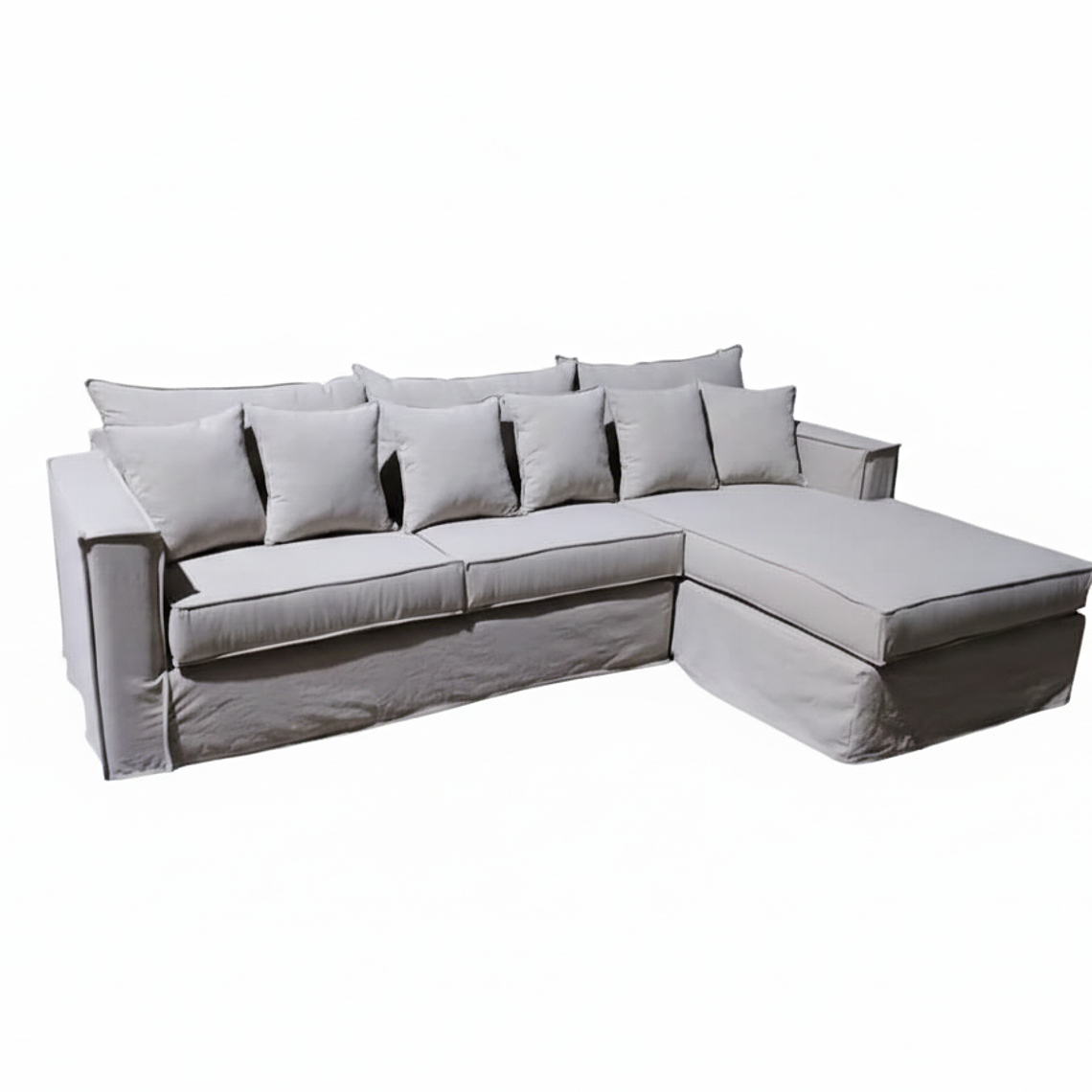 Sofá Seleccional Tapizado 5 Cuerpos + Pouf Cuadrado 1