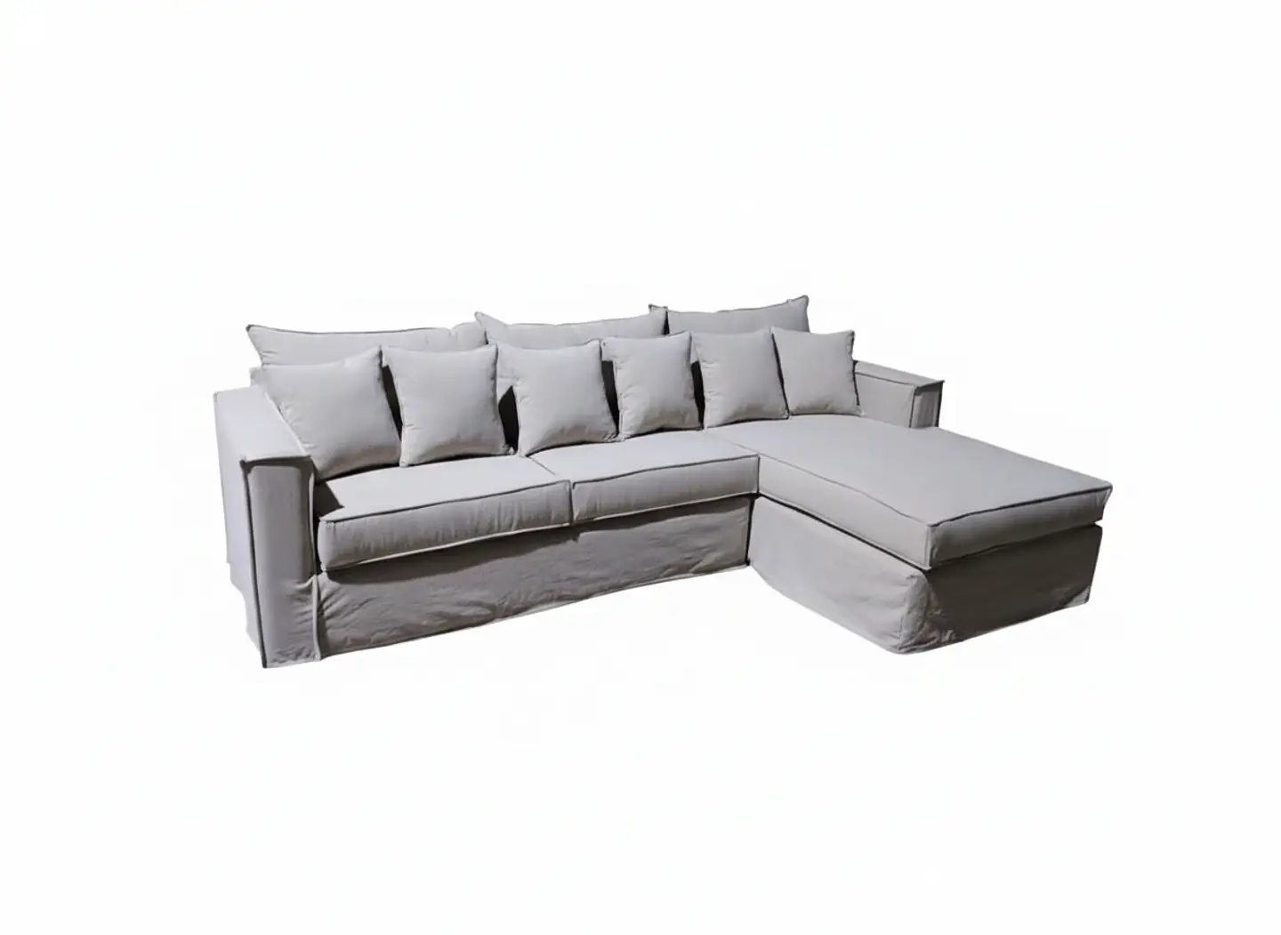 Sofá Seleccional Tapizado 5 Cuerpos + Pouf Cuadrado 1