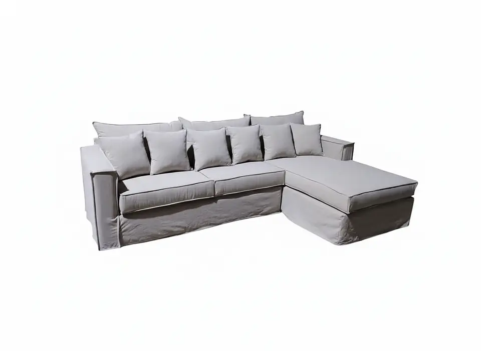 Sofá Seleccional Tapizado 5 Cuerpos + Pouf Cuadrado 1