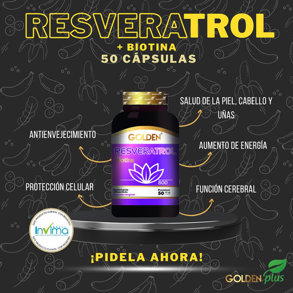 RESVERATROL CON BIOTINA 800 2