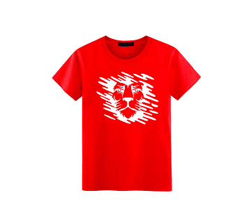 Camiseta Cuello Redondo - Rojo - Hombre - Talla L - León Manchas