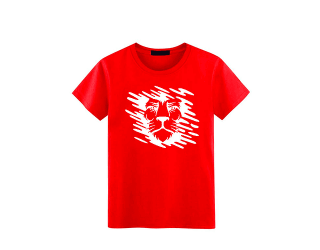 Camiseta Cuello Redondo - Rojo - Hombre - Talla L - León Manchas