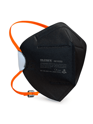 Tapabocas N95 Material Particulado Insafe Negro Sin Válvula  Ref. IN1020- 1 