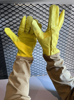 Guante Vaqueta con Manga en Dril para Apicultura Ref. 122003