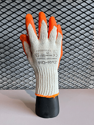 Guante Zubiola Polycotton Latex Naranja Ref. 11959007
