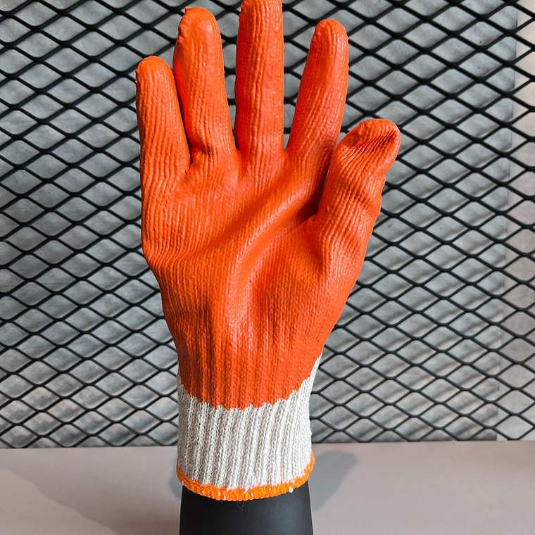 Guante Zubiola Polycotton Latex Naranja Ref. 11959007 2