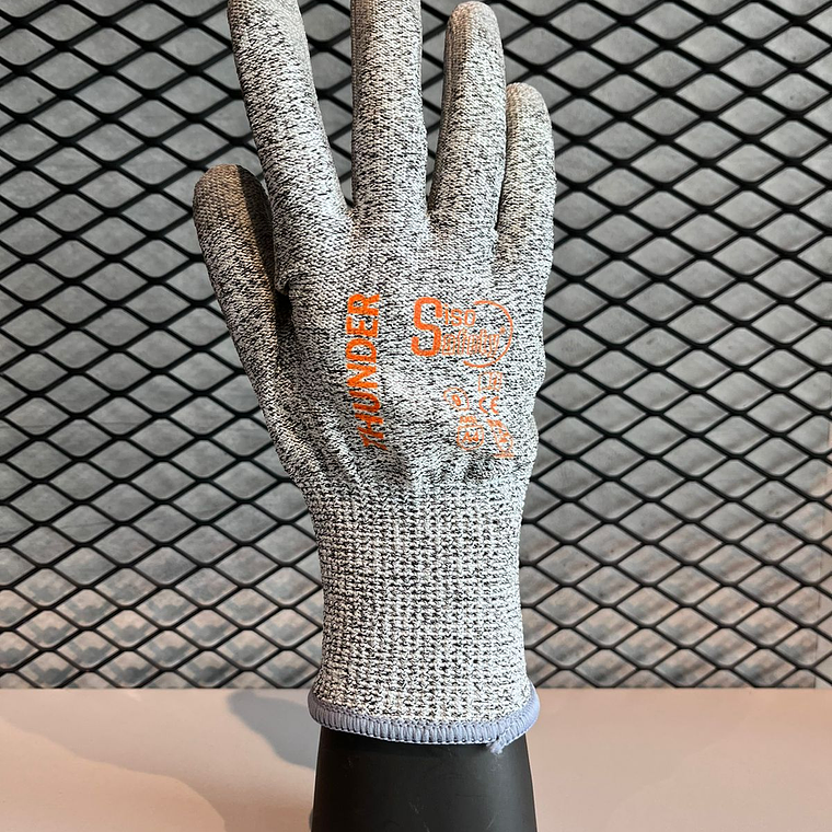 Guante Siso Anticorte Gris Poliuretano Thunder Nivel 5 Ref. TFR801 1