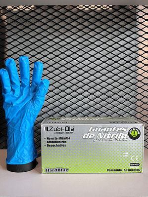 Guante Zubiola Nitrilo Azul 8 Mils x 50 unidades Ref. 11931027/28/29