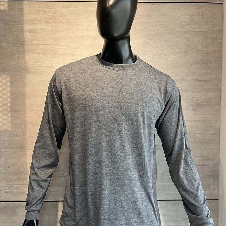 Camiseta Cuello Redondo Manga Larga Gris Oscuro Ref. 210170 2