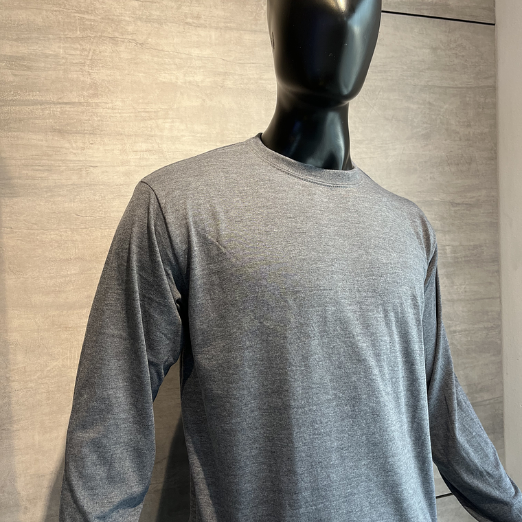 Camiseta Cuello Redondo Manga Larga Gris Oscuro Ref. 210170 3