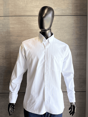 Camisa Oxford Manga Larga Caballero Blanca Ref. 130310
