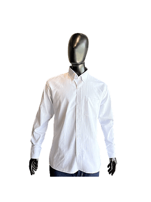 Camisa Oxford Manga Larga Caballero Blanca Ref. 130310