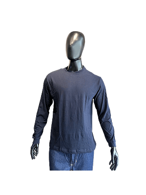 Camiseta Cuello Redondo Manga Larga Azul Oscura Ref. 210110