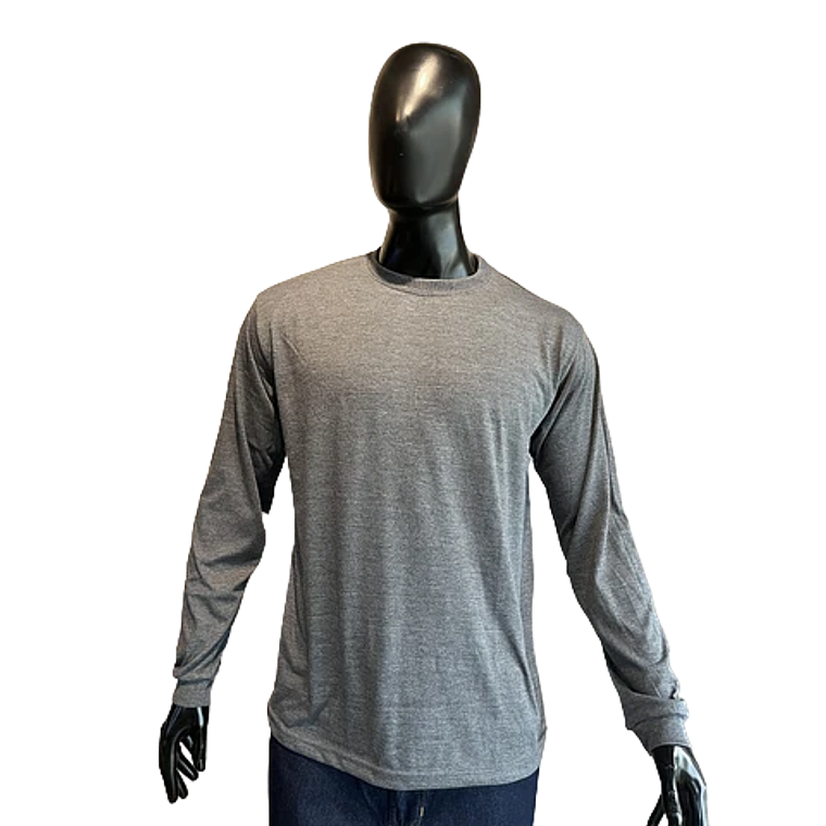 Camiseta Cuello Redondo Manga Larga Gris Oscuro Ref. 210170 1