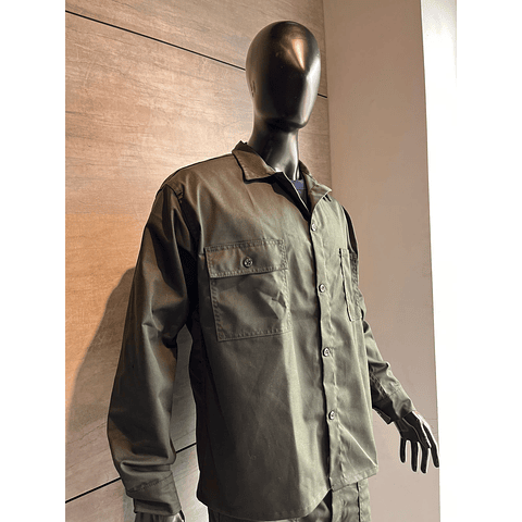 Overol Camisa y Pantalón Dril Verde Militar Ref. 100160