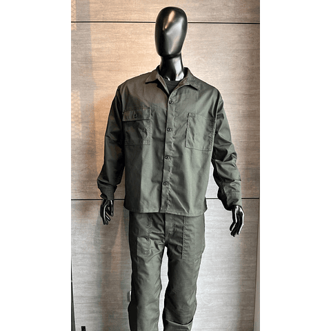 Overol Camisa y Pantalón Dril Verde Militar Ref. 100160