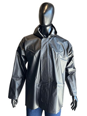 Chaqueta Impermeable Cremallera y Velcro Negro Ref. 1831