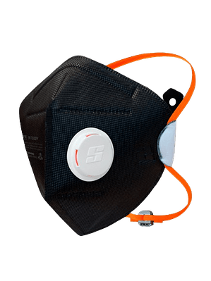 Tapabocas N95 Material Particulado Insafe Negro con Válvula Ref. IN1020V-1