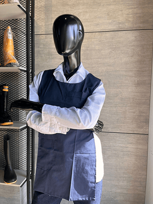 Delantal Dacrón Azul Oscuro Ref. 180120