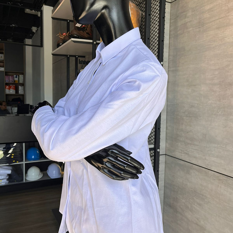 Camisa Oxford Blanca Dama Manga Larga Ref. 130320 2