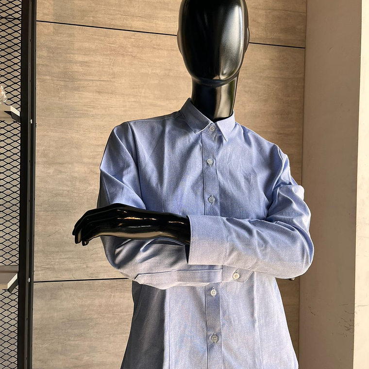 Camisa Oxford Dama Manga Larga Azul Celeste Ref. 130320 1