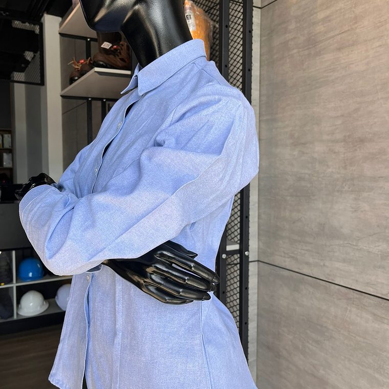 Camisa Oxford Dama Manga Larga Azul Celeste Ref. 130320 2