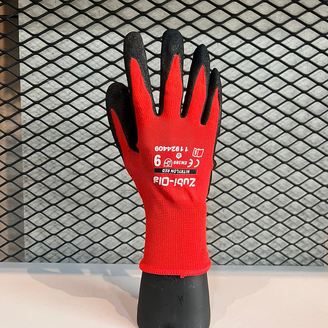 Guante Zubiola Nylon Nitrilo Rojo Ref. 11924409 1