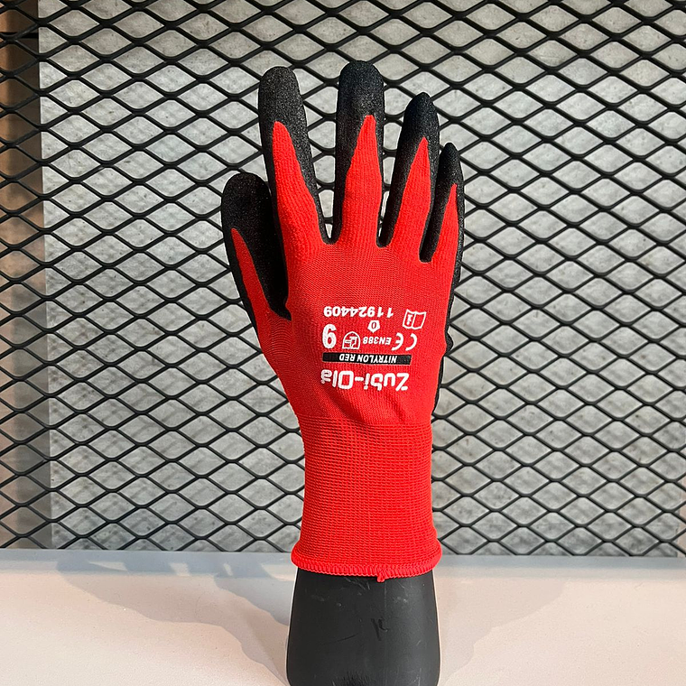 Guante Zubiola Nylon Nitrilo Rojo Ref. 11924409 1