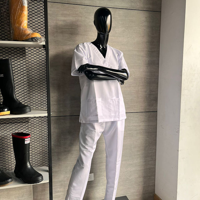 Uniforme Antifluido Cuello V Blanco Ref. 170220 3