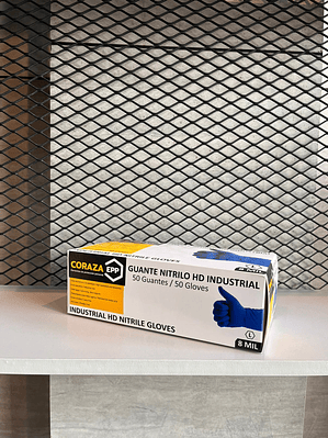 Guante Nitrilo Clay HD Industrial x 50 unidades - Horma pequeña Ref. 3011307