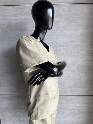 Uniforme Antifluido Cuello V Color Beige Ref. 170270