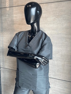 Uniforme Antifluido Cuello V Color Gris Oscuro Ref. 170270