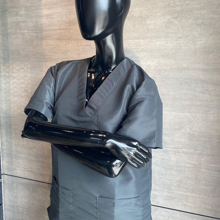 Uniforme Antifluido Cuello V Color Gris Oscuro Ref. 170270 2