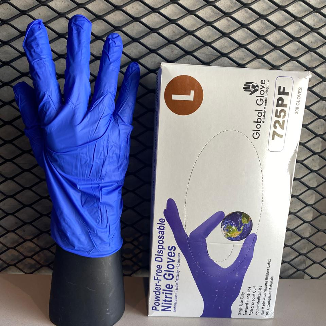 Caja Global Guante de Nitrilo x 300 Und Azul . Ref 725PF 1