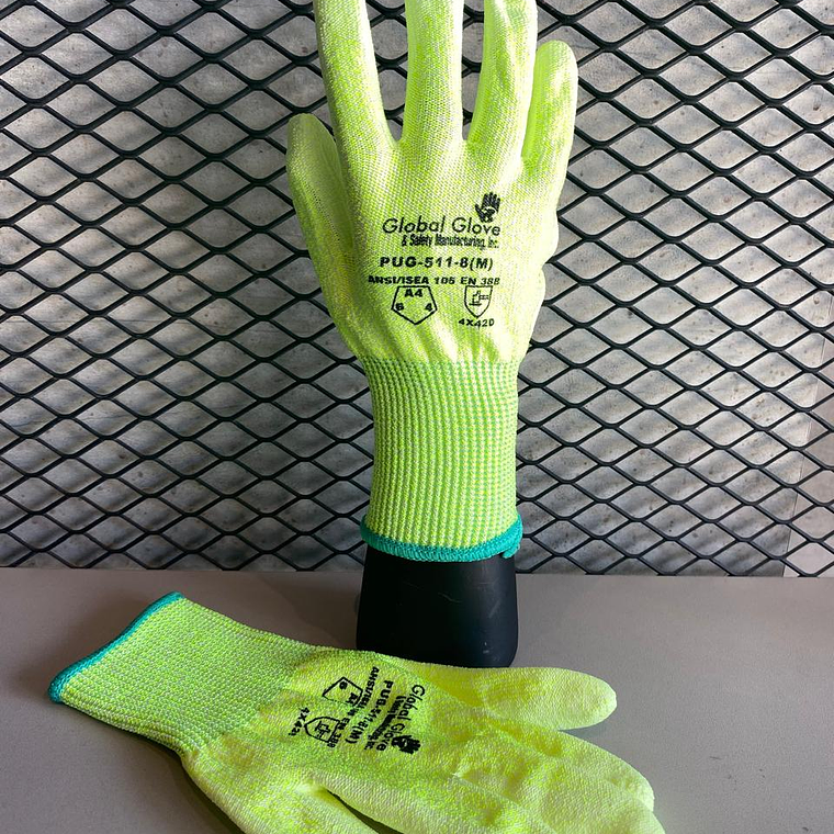 Guante Global Poliuretano de Alta Visibilidad Anticorte Ref. PUG 511 1