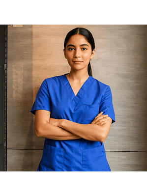 Uniforme Antifluido Cuello V Azul Ref. 170280