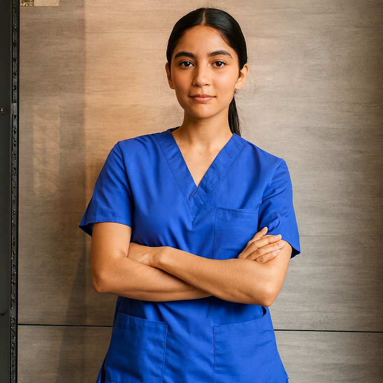 Uniforme Antifluido Cuello V Azul Ref. 170280 1