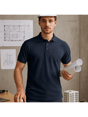 Camiseta Polo Azul Oscuro Manga Corta Ref. 220110